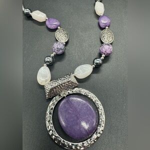 Vintage Joan Rivers Classic Collection Statement Necklace Purple NWOT